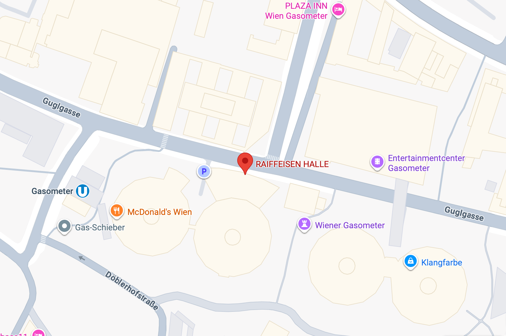 Raiffeisen Halle Gasometer location map