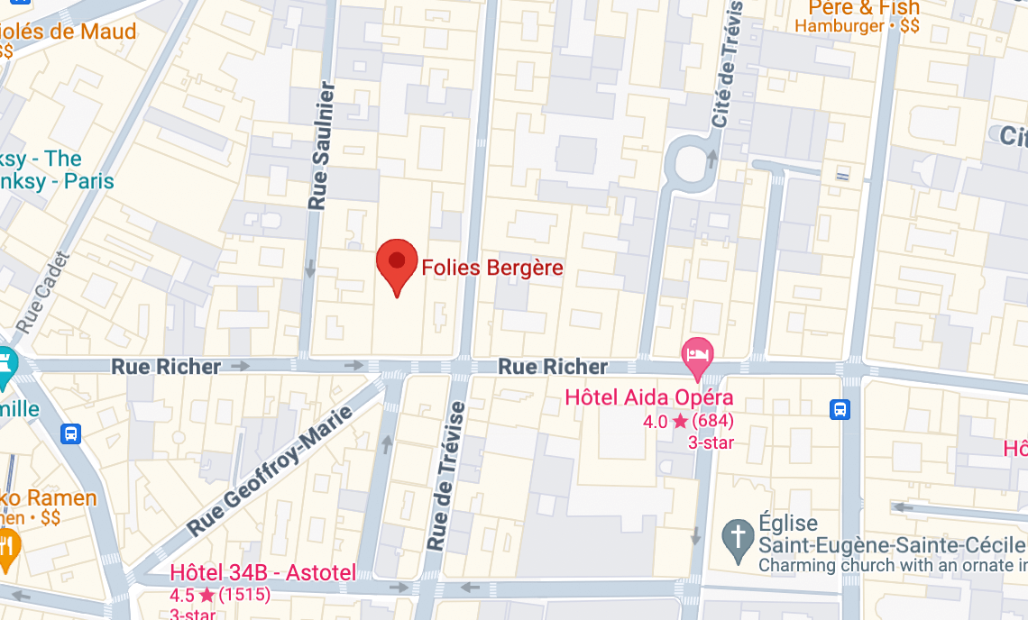 Folies Bergère location map