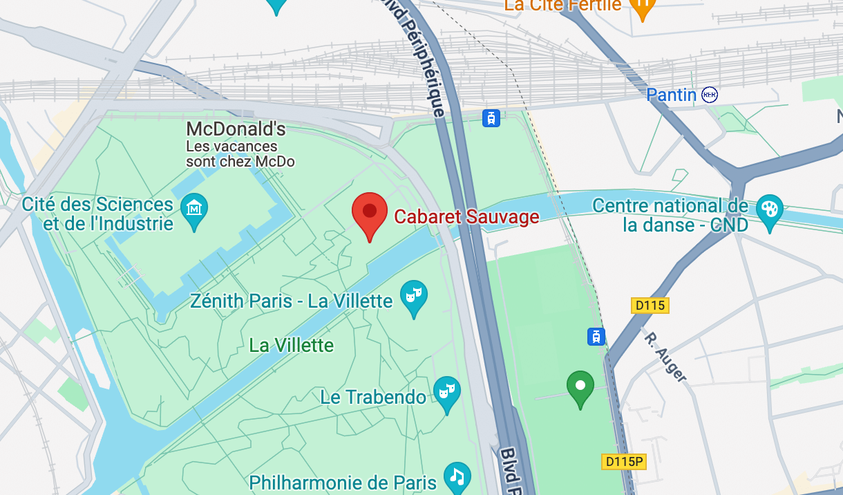Cabaret Sauvage location map