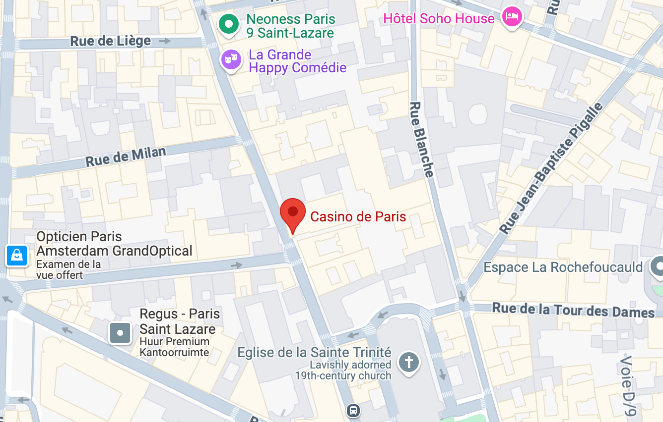 Casino de Paris location map