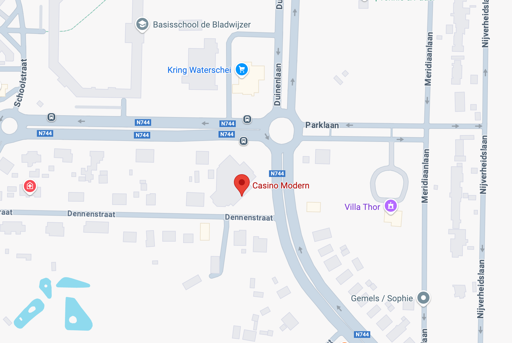 Casino Modern location map