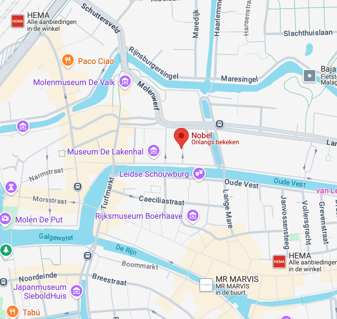 Nobel location map