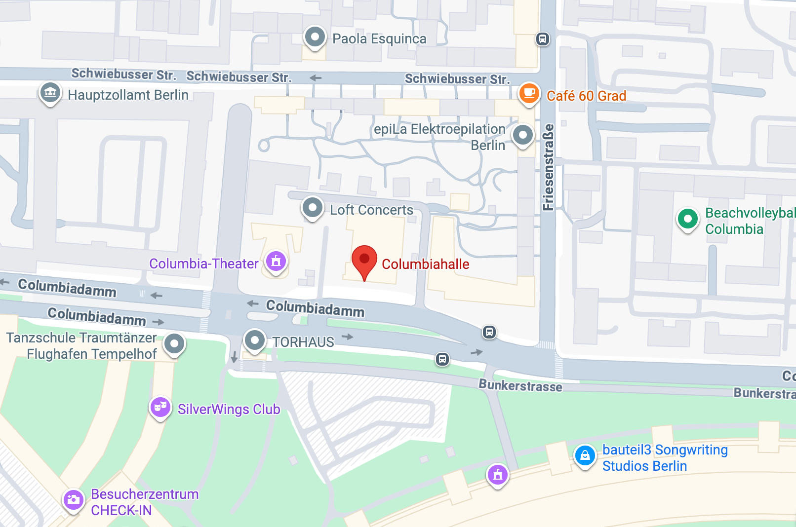 Columbia Theater location map
